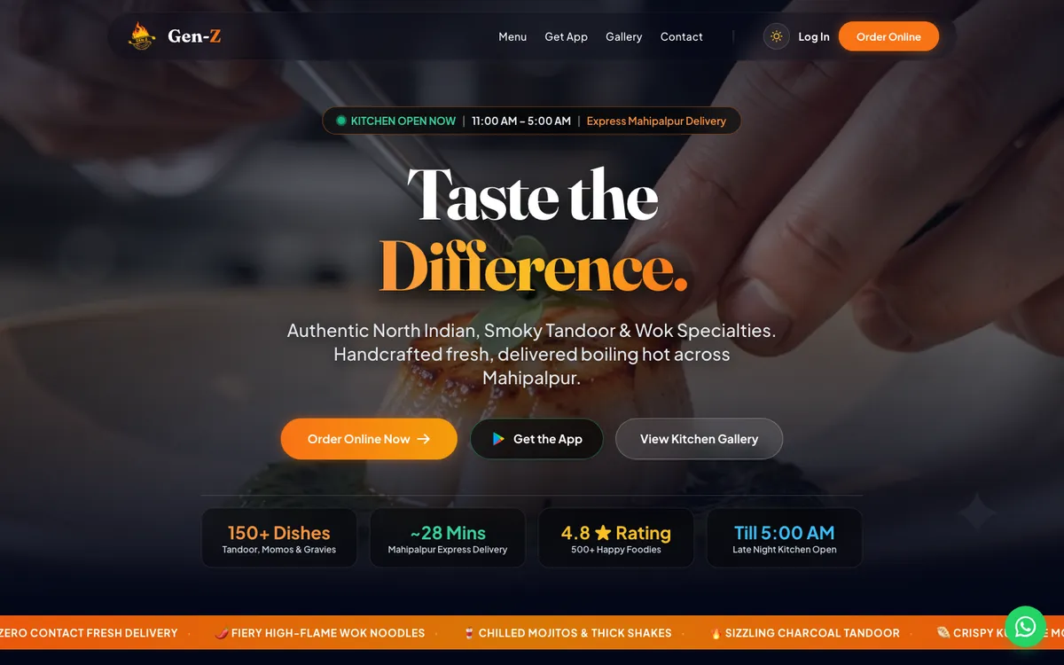 Gen-Z Restaurant — Website, Android App & POS