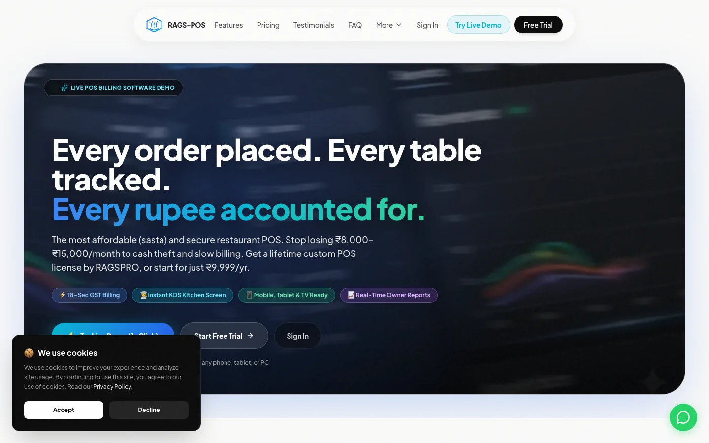 RAGS-POS — Restaurant Operations Platform